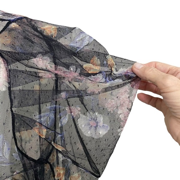 L.I.F.E. - LOVE IS FOR ETERNITY - SHEER HIGH COLLAR MESH SMOCK PUFF SLEEVE B20 - Picture 8 of 12